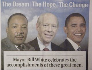 Bill White really did put himself between MLK and Obama.